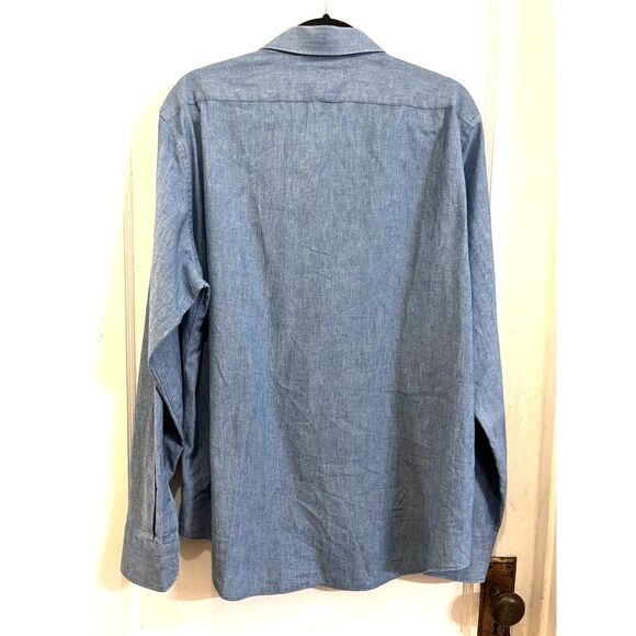 ALBIATE 1830 Milano for J. Crew Blue Ludlow Button Up Shirt Top Mens Size XL - Picture 6 of 10